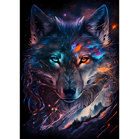 SENQAO Wolf Diamond Painting Kits for Adults, Wolf DIY 5D Full Drill Diamond Painting Kits for Adults Kids Beginner, Diamond Dots for Home Wall Decor, Gem Art 12 x 16 Inches SENQAO