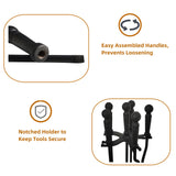 VODA Fireplace Tools Set 5 Pieces 31.5In Cast Iron Indoor Fireside Accessories Large Fire Place Tool Set Outdoor Holder Fire Kit Stand Wood Stove Log Shovel Brush Tong and Fireplace Poker VODA
