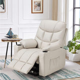 Esright Power Lift Recliner for Elderly, Electric Lift Chair with Heated Vibration Massage,Heavy Duty Electric Recliner with Side Pockets, USB Charge Port & Cup Holders, Cream Beige Esright
