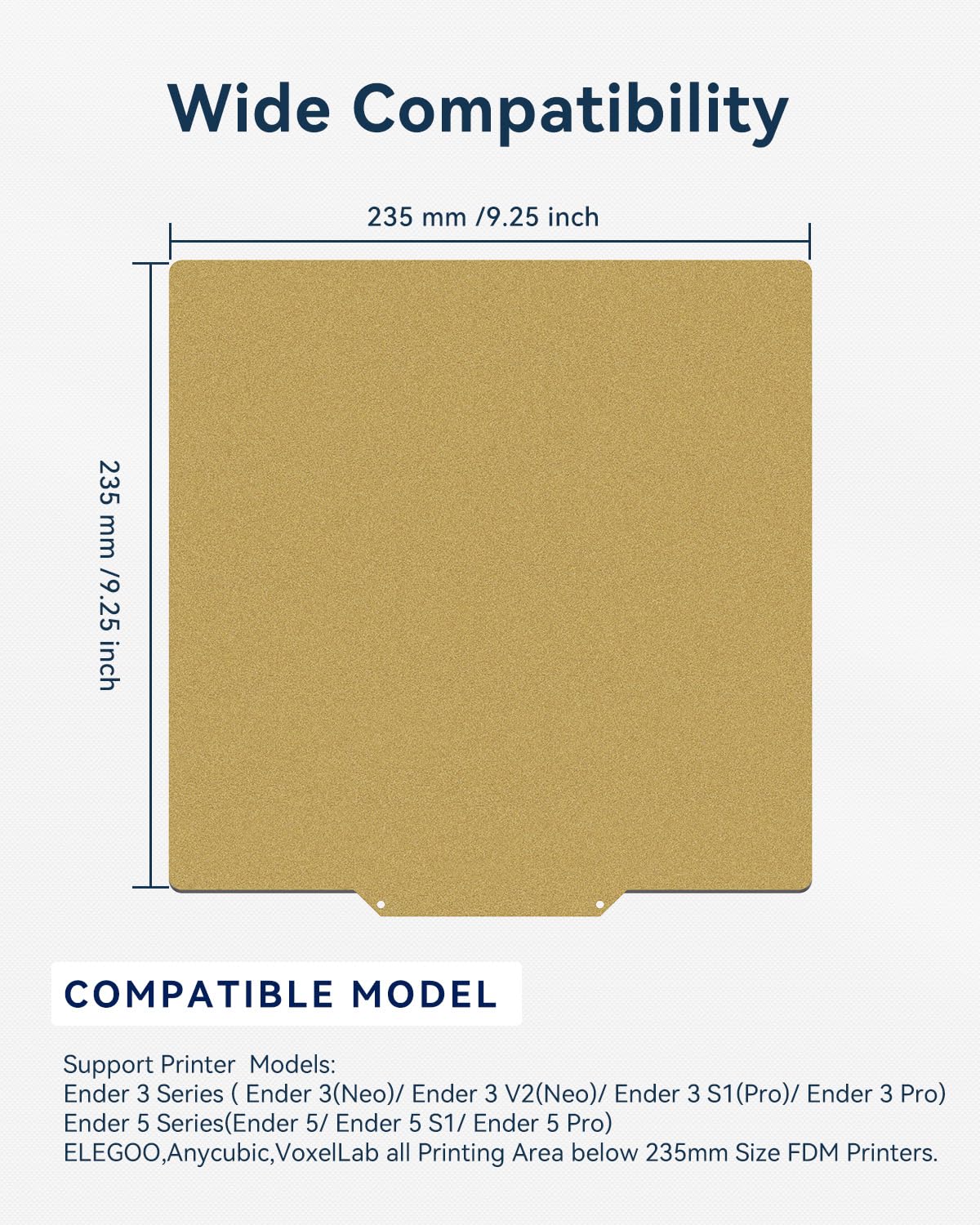 Double Sided Textured PEI Sheet 235mmx235mm for Neptune 3 Pro/Neptune 4/Kobra/Creality Ender 3/Ender 3 Pro/Ender 3 V2/Ender 3 S1/Ender 3 S1 Pro/Ender 3 Neo/Ender 3 V2 Neo 3D Printer - WoodArtSupply