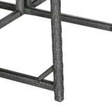 Outsunny 11 Pieces Outdoor Dining Set for 10, Space Saving Wicker Chairs and Glass Table with Cushions and Ottomans, Rattan Conversation Patio Furniture Set for Garden Backyard Deck, Dark Gray Outsunny