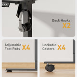 VVENACE 55 Inch Electric Standing Desk Adjustable Height with Wheels,Sit Stand Up Desk,Home Office Desk,Computer Workstation Desk,Gaming Desk,Rolling Desk,Work Desk (Spliced Desktop,Black) VVENACE