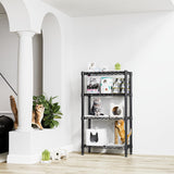 M MZG 1000 lbs 4 Tier Shelf Metal Storage Shelves Wire Rack Closet Organizers for Garage Kitchen Bathroom Laundry Black 11.8" D x 25.6" W x 45.5" H M MZG