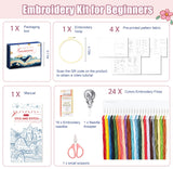 DIY Stitch Book,Embroidery Stitch Book on Linen Fabric,Comprehensive Guide with Various Patterns,Contains Multiple Sewing Tools and Videos,Perfect for Beginners Enthusiasts,Unique Handmade Gift spicssa