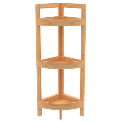 Bamboo Corner Shelf with 3 Tiers - Stylish Floor Standing Unit for Small Spaces by ClosetMaid - WoodArtSupply