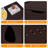 Yaheetech Cat Litter Box Enclosure, Cat Litter Box Furniture Hidden, Wooden Pet Crate Cat Washroom Storage Bench with Divider Home Litter Loo Indoor Cat House Espresso Yaheetech