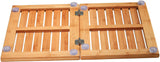 Bambüsi Premium Bamboo Bath Mat - Foldable Wood Shower Mat for Easy Storage, Non-Slip Bathroom Mat, Versatile for Indoor and Outdoor Use, Ideal Floor Mat for Spa, Sauna, Pool, 24" x 18" Bambüsi
