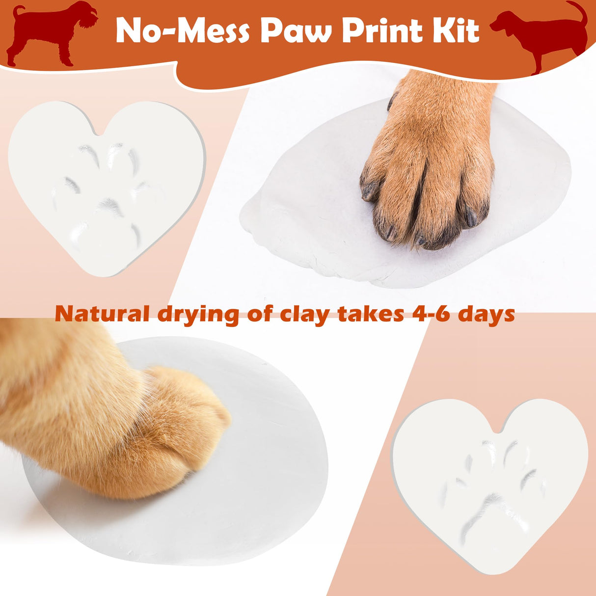 Windspeed 8.7 in Pet Memorial Shadow Box Personalized Pet Memorial Shadow Box Frame Dog Collar Dog Picture Gift Clay Paw Print Kit with Urn, Ideal Gift for Pet Lover, Can be Tabletop Wall Hanging Windspeed