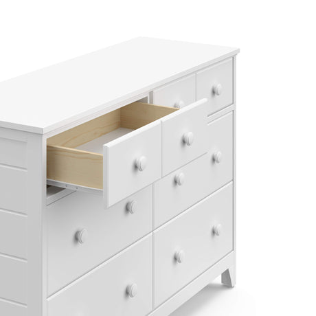 Storkcraft Moss 6 Drawer Dresser (White) – GREENGUARD Gold Certified Nursery Dresser, Safety-Focused Interlocking Drawer System, Chest of Drawers for Bedroom, Wood Craftsmanship Storkcraft