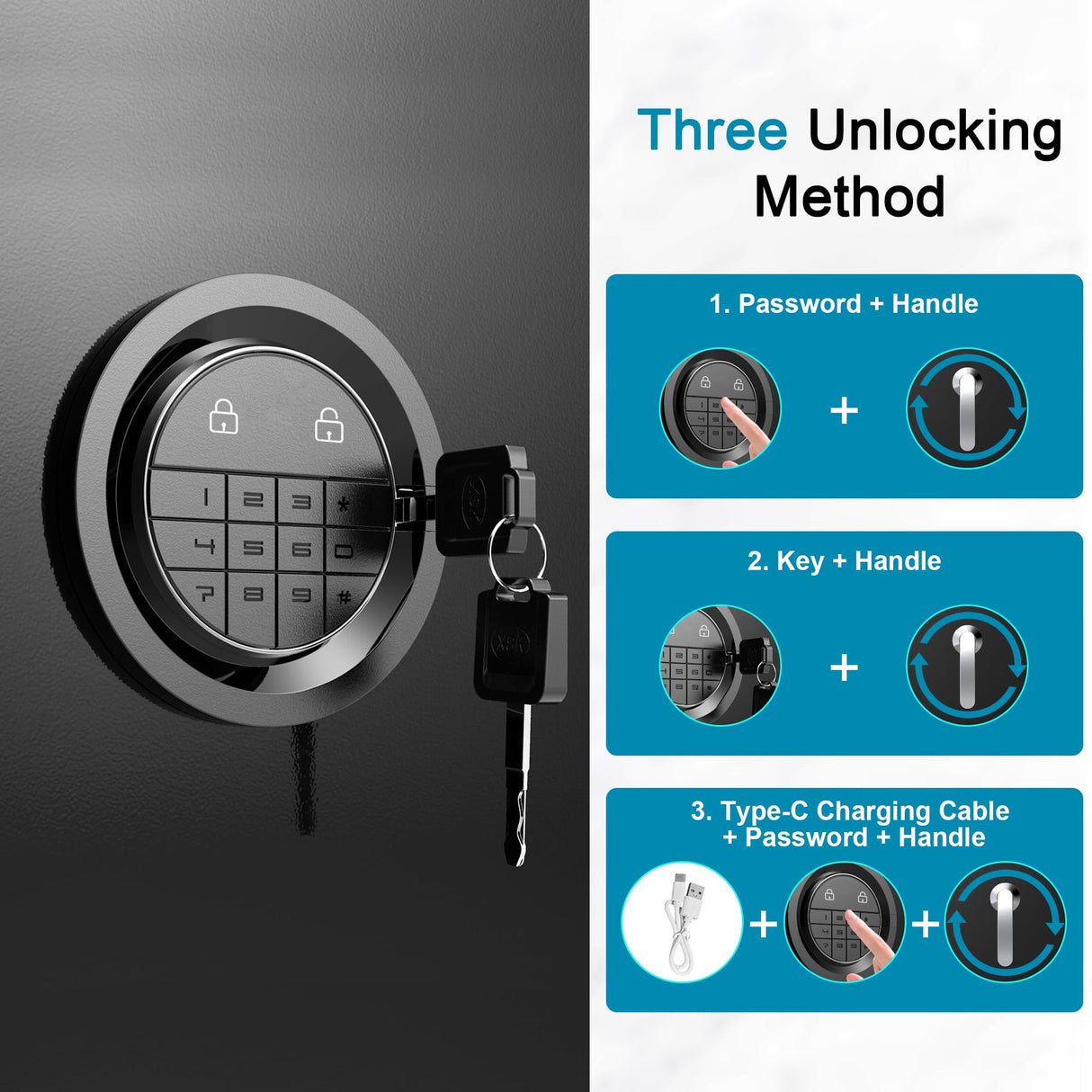 Emasme 5 Gun Safes for Home Rifle and Pistols, Rifle Gun Safe with a Storage Box, Shotgun Safe Without Assembly Required Gun Safe Quick Access, Gun Cabinet with Removable Shelf, Dual Alarm System Emasme