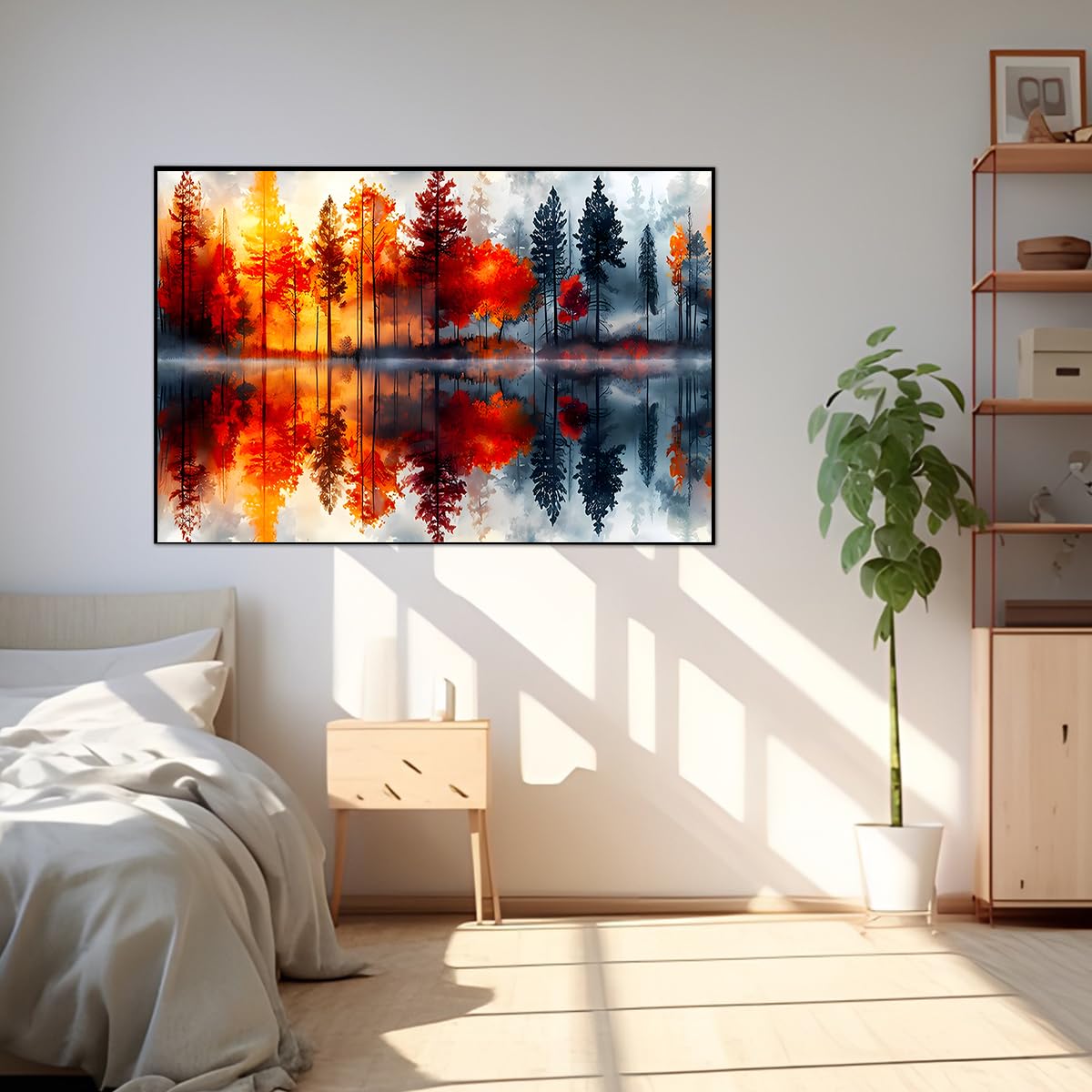 Ohhvvow 5D Lake & Forest Reflection Large Diamond Art Kit for Adults, 27.5x15.7 Inch Large Landscape Diamond Painting with Numbered Canvas, DIY Full Drill Gem Craft Kits, Serene Gift for Beginners Ohhvvow
