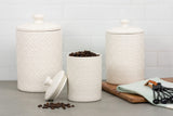 10 Strawberry Street Kitchen Canister, 3 Piece Set, Hampton White 10 Strawberry Street