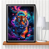 Lophomie Diamond Art Kits for Adults, Tiger Diamond Painting Kits for Adults Beginners, 5D DIY Diamond Dots Kits Gem Arts Crafts for Home Wall Decor 12x16 Inch Lophomie
