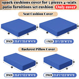 Patelai 9 Pcs Outdoor Patio Cushions Replacement Covers Fit for 4 Seater Sofa, Patio Cushion Covers Replacement Waterproof Cushion Cover, Cushions Covers Replacement Only(Dark Blue) Patelai