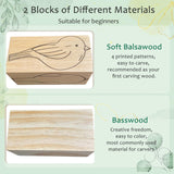 Msamiagfn Wood Carving Kit for Beginners, Essential Wood Whittling Kit for Beginners, Knife Tools Accessories, Balsawood and Basswood Blocks, Bird Carving Video Tutorial, DIY Kits for Adults Hobbies msamiagfn