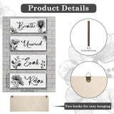 4 Pieces Bathroom Wall Art Rustic Farmhouse Decor Sign Relax Soak Unwind Breathe Wood Hanging Sign for Home Spa Bathroom Laundry Decor Utuichuo