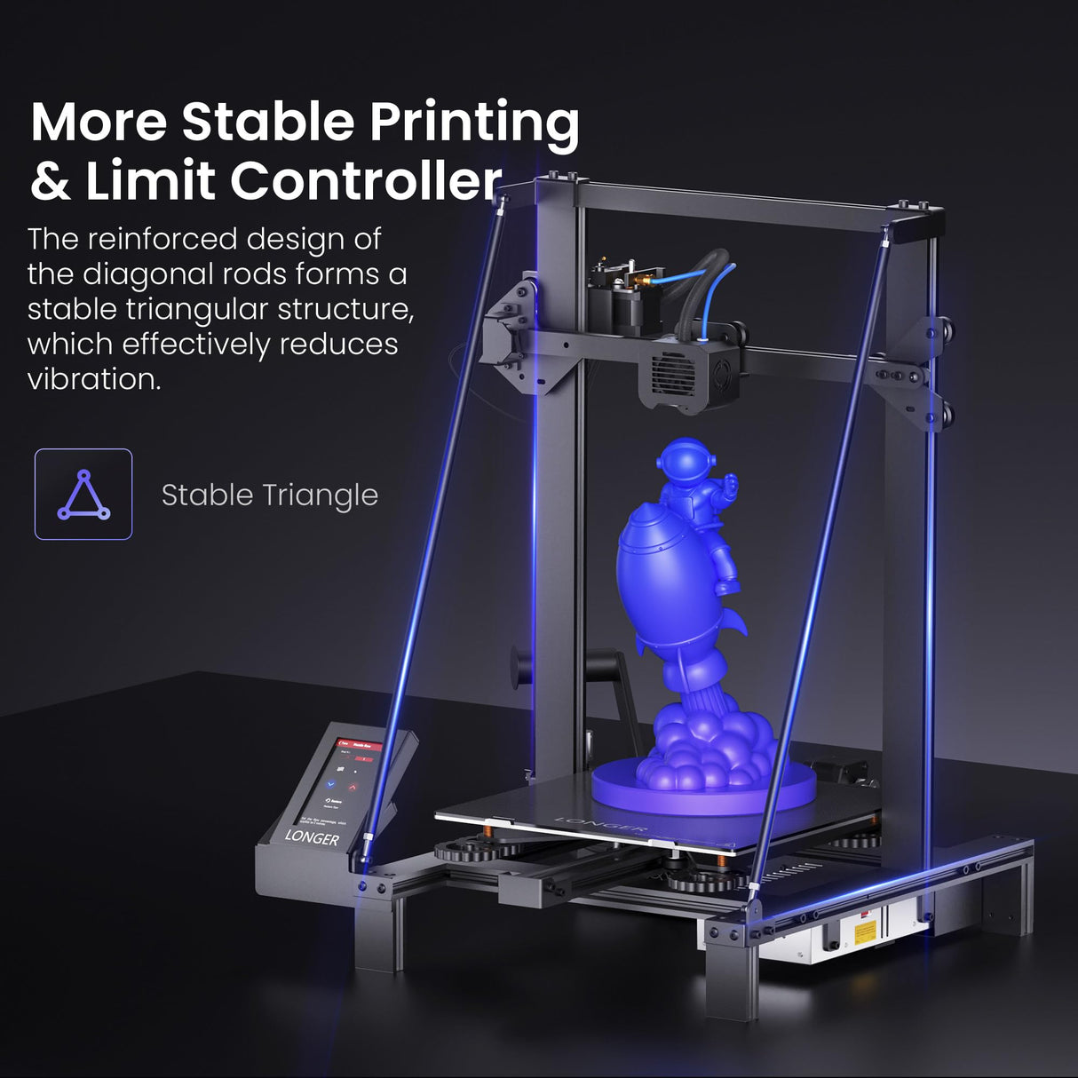 LGT Longer LK5 Pro 3D Printer Upgraded with Dual Blower Kit, Large Print Size 11.8"x11.8"x15.7"(300x300x400mm), Open Source, Removable Lattice Glass Platform, Diagonal Rod and Resume Printing, DIY Longer