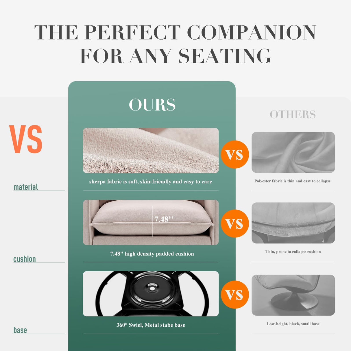 COLAMY Swivel Accent Chair, 34 Inches Wide Upholstered Arm Chair with Plump Back Pillow, Modern Sofa Living Room Chair for Bedroom, Corner, Reading Nook-Beige COLAMY