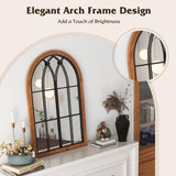 Tangkula Arched Window Mirror, Farmhouse Window Frame Decor Wall Mounted Mirror, 24" x 36" Wall Mirror Windowpane Decoration for Living Room, Bedroom, Entryway, Bathroom Tangkula