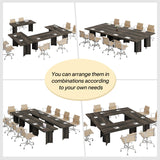 Tribesigns 5.5FT Conference Table, 63-inch Rectangle Meeting Seminar Table, Large Wooden Business Tables for 4-6 People, Heavy Duty Pedestal (Dark Gray) Tribesigns