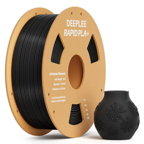 DEEPLEE Rapid PLA Plus Filament 1.75mm, High Speed 3D Printer Filament Up to 600mm/s, PLA+ Filament Dimensional Accuracy +/- 0.02 mm Fits Most FDM 3D Printer, Cardboard Spool Black 1kg Deeplee