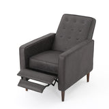 Christopher Knight Home Mervynn Mid-Century Modern Microfiber Recliner, Slate / Dark Espresso Christopher Knight Home