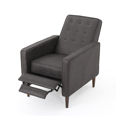 Christopher Knight Home Mervynn Mid-Century Modern Microfiber Recliner, Slate / Dark Espresso Christopher Knight Home