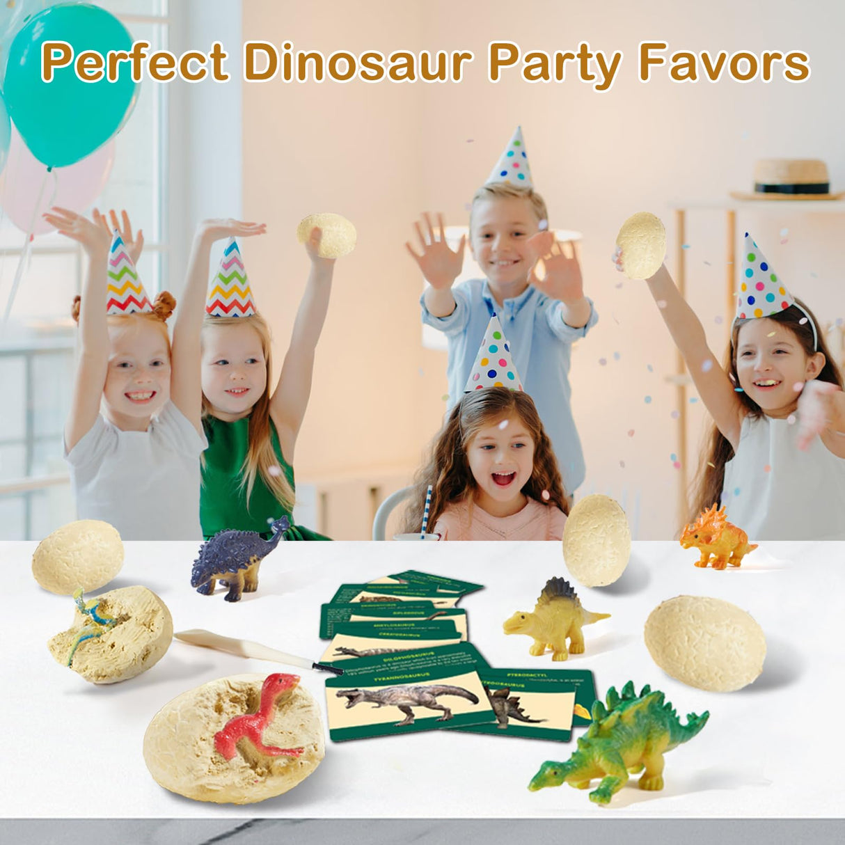Dino Fossil Eggs Dinosaur Toys - 12 Dinosaur Eggs Dig Excavation Kit w Play Mat for Kids Ages 5-7 Easter Basket Essentials STEM Toy Christmas Birthday Gift for Boys Girls 3 4 5 6 7 8 + 8-13 Years Old Joyvalley