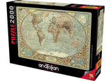 Anatolian 2000Piece Jigsaw Puzzle - World Map Jigsaw Puzzle, Brown/a Anatolian