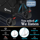 Sekey 220L Collapsible Foldable Wagon with 330lbs Weight Capacity, Heavy Duty Folding Utility Garden Cart with Big All-Terrain Beach Wheels & Drink Holders. Black Sekey