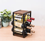 SODUKU Rustic Wood Countertop Wine Rack 6 Bottles No Need Assembly Brown SODUKU