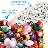 Rock Tumbler Grit and Ceramic Tumbling Media 2 Pounds, Polish Up to 13 lbs. of Rocks, Polish Refill Media Kit, Compatible with Any Tumbler (4 Step + Tumbling Media) eyaeyao