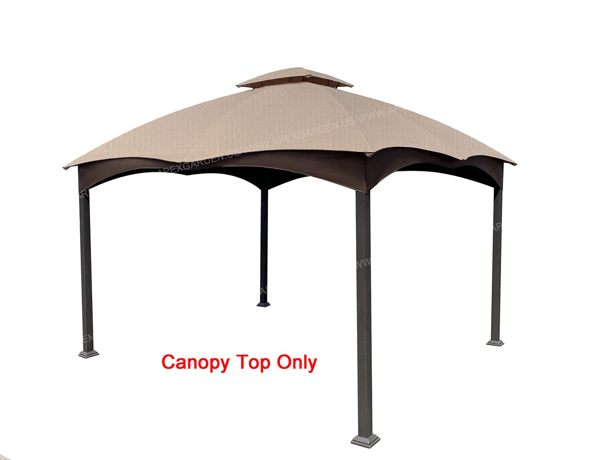 APEX GARDEN Replacement Canopy Top for The Lowe's Gazebo Model #GF-12S004B-1 / GF-12S004BTO (Beige Ripstop Fabric) APEX GARDEN