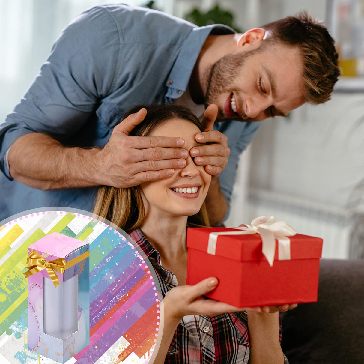 merrisport 12PCS Tumblers Gift Boxes with Ribbon,Sublimation Tumbler Boxes for Packaging 20oz Skinny Straight Tumbler Cup, Birthday Presents Christmas Gift New Year Gift merrisport