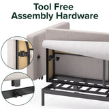 ZINUS Thompson Loveseat / Tufted Cushions / Green Tea Infused Foam Cushions / Tool-Free, Easy Assembly, Beige Zinus