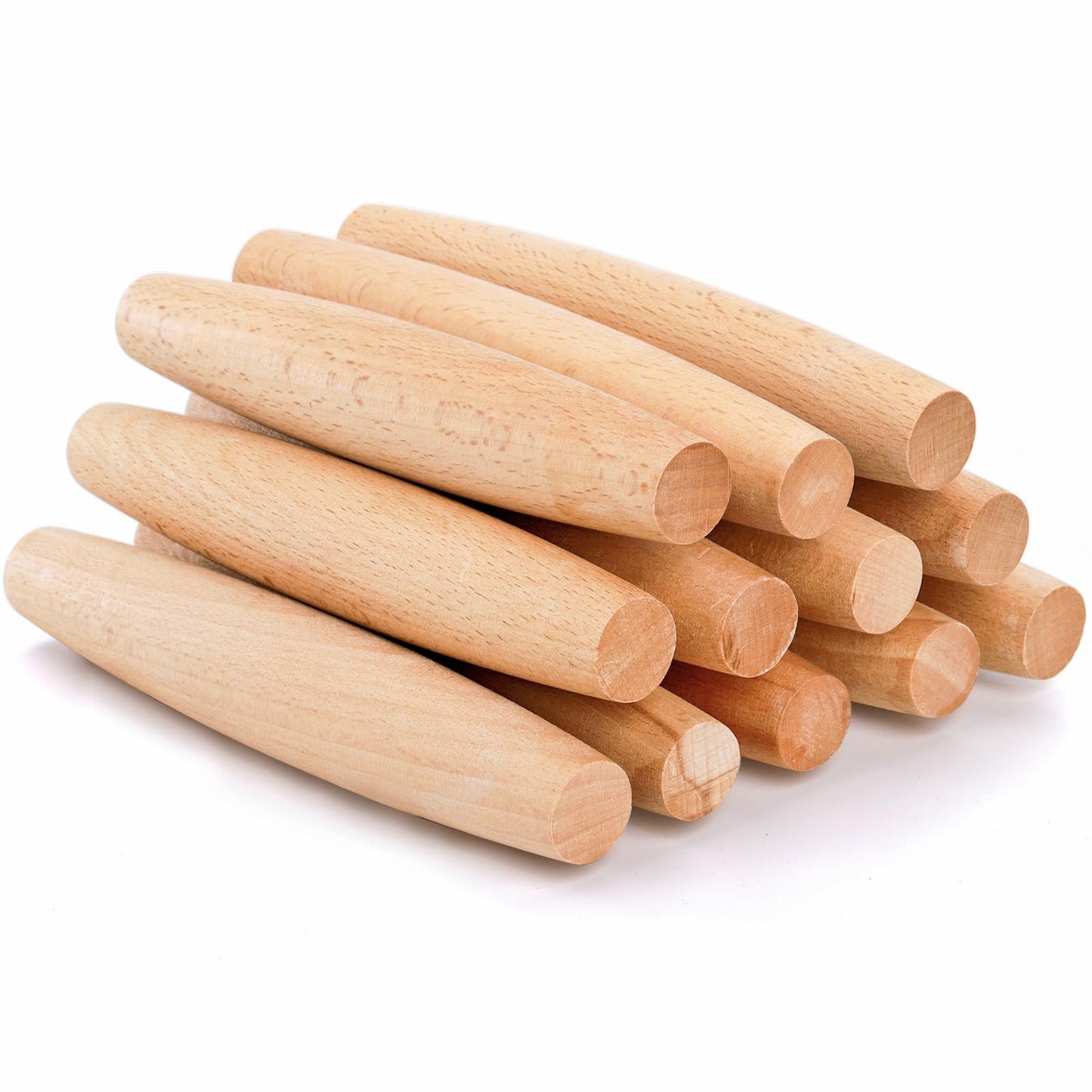 Elsjoy 12 Pack French Rolling Pin Wooden Dough Roller, 8 Inch Tapered Small Roll Pin for Baking Pie, Cookie, Pasta, Dumpling, Non-Stick