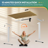 DEVAISE 40 X 24 Inches Electric Standing Desk,Height Adjustable Stand up Desk for Home Office, Ergonomic Sit to Stand Desk with Phone Holder,Maple DEVAISE