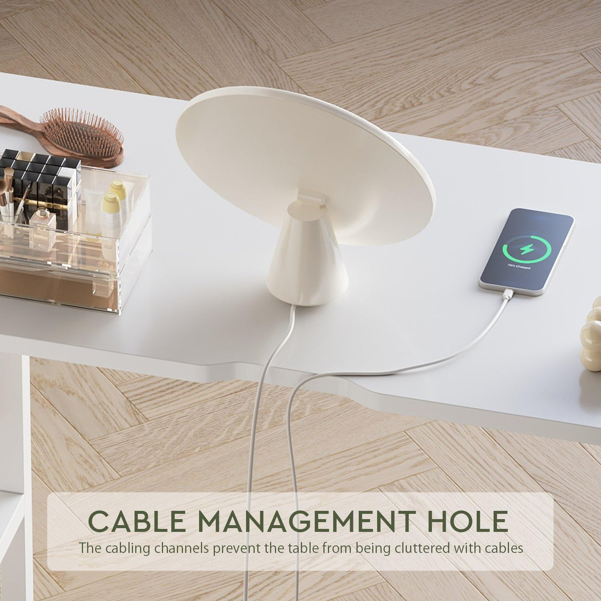 Maihail Small Vanity Desk no Mirror, Small Makeup Vanity, Compact Vanity with Storage, Vanity Desk with Drawers, Mini Vanity with Shelves, White Maihail