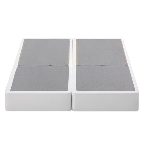 ZINUS 9 Inch Box Spring with Cover, No Assembly Mattress Foundation, Sturdy Metal Structure, Split Queen, White Zinus