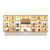 Upgrade Metal Wine Rack Wall Mounted With LED Light Modern,Bar Floating Wall Shelves Iron,Large Wall Mounted Wine Rack Metal For Bar Counter,Floating Shelf,Bar Shelves For Liquor Bottles For Kitchen(G LIHDNGXM