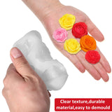 Lnngub Flower Silicone Mold,Rose Candle Mold 7 Cavity Silicone Flower Candle Molds for Candles Making Rose Peony Fondant Molds for Jelly Chocolate Mousse Cake Decorating Lnngub