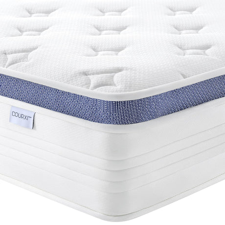 Dourxi King Size Mattress 12 Inch Hybrid Mattress in a Box with Gel Memory Foam, Individually Pocketed Springs for Support and Pressure Relief - Medium Plush Dourxi