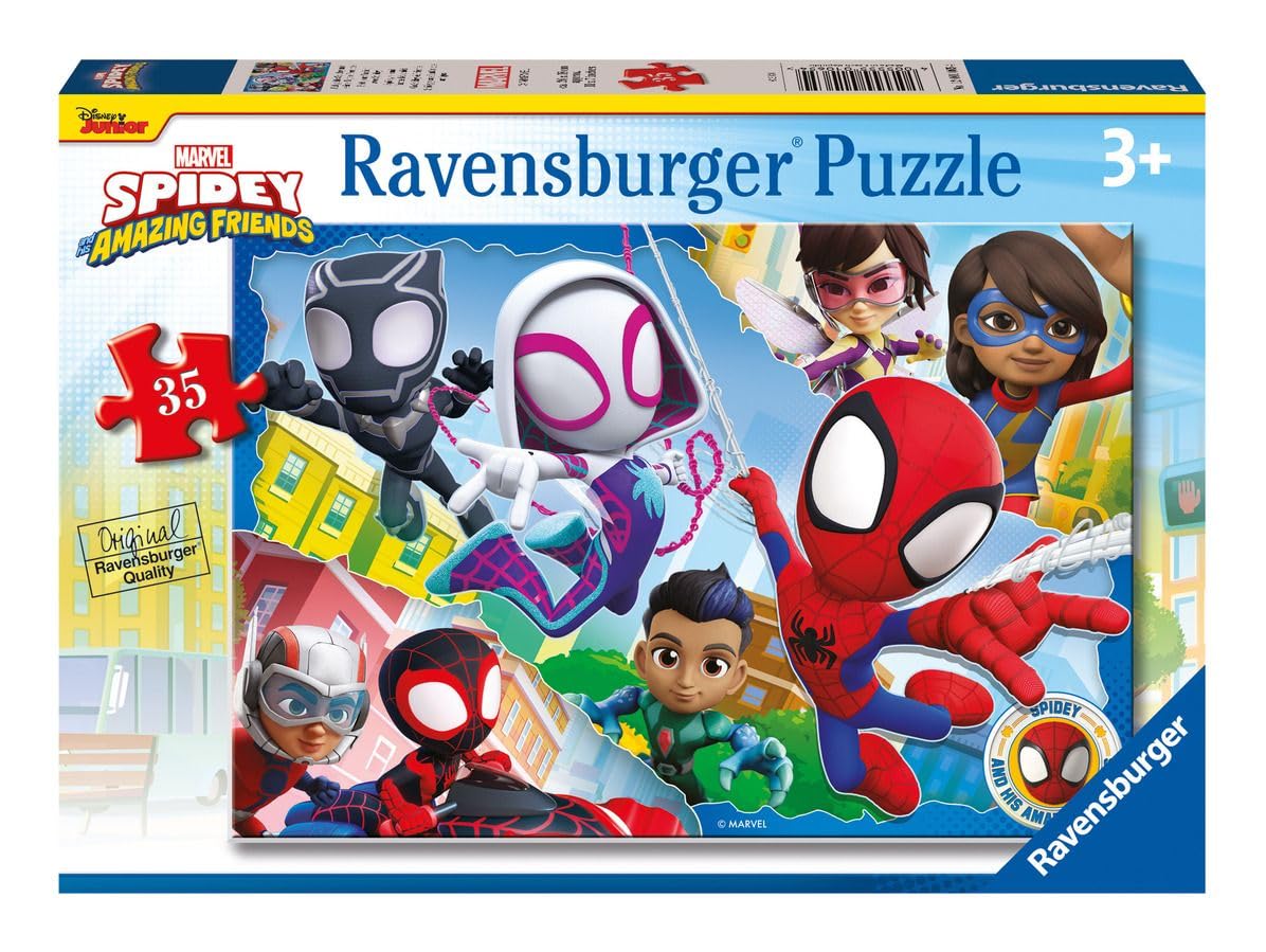 Ravensburger - Puzzle: Spidey, Spidey and His Friends, Puzzle 3 Years or More, Puzzles Children 3 Years, Puzzle Kids, Ravensburger Puzzle, Gift Child 3 Years, Puzzle Marvel, Jigsaw, 35 Pieces Ravensburger