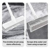 BOOMJOY Floor Scrub Brush with Long Handle, 2 in 1 Scrape and Brush, Stiff Bristles for Cleaning Bathroom, Patio, Garage, Kitchen, Deck, Tile BOOMJOY