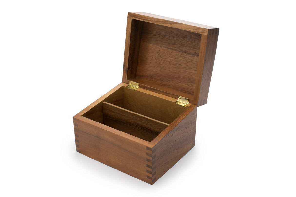 Ironwood Gourmet Acacia Wood Recipe Box with Divider Tabs, 2 Compartment, Single Ironwood Gourmet