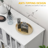 kleankin Sideboard Buffet, Storage Cabinet with 2 Doors, Credenza for Multifunction in Kitchen, Console, Living Room, White kleankin