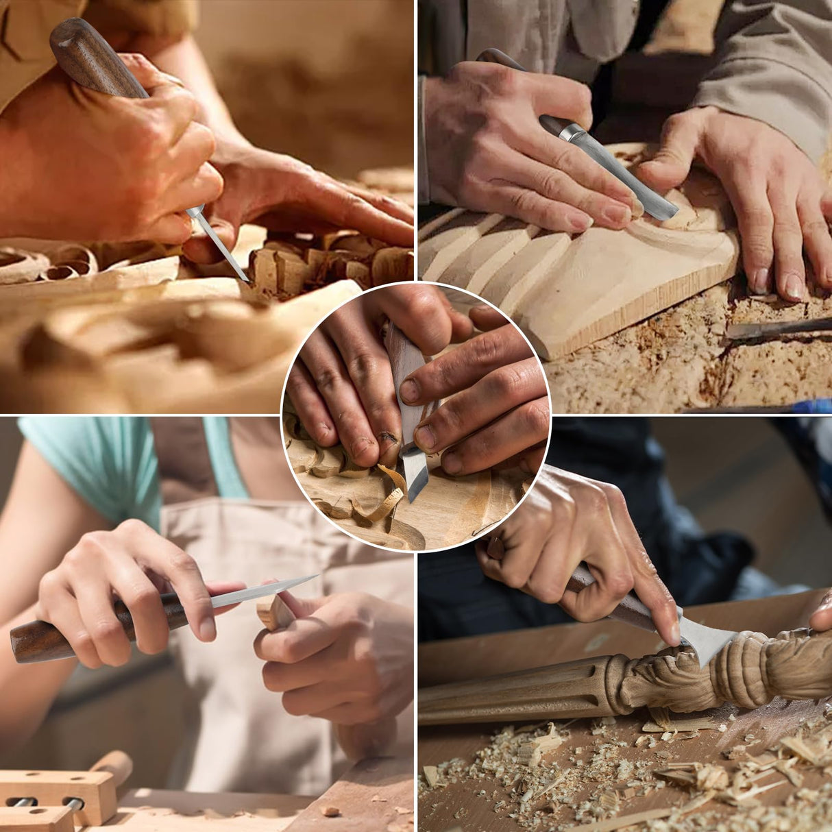 Wood Carving Tools Sets Deluxe Wood Carving Kit Wooden Carving Knife Wood working Carving Knife Tools Set with Large Leather Case For Beginner and Carpenter Experts SEYHAKI