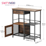 SWTYMIKI Coffee Bar Cabinet for Home - Farmhouse Coffee Stand Station Multi-Purpose Buffet Sideboard Cabinet with Drawers - Kitchen Bar Table for Living Room, Corner, Small Space, Espresso SWTYMIKI