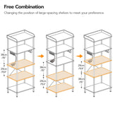 HOOBRO Rustic 5-Tier Kitchen Bakers Rack with Power Outlet and 4 Hooks HOOBRO