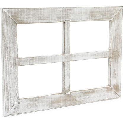 White Window Frame Farmhouse Wall Decor (11 x 15 Inches, 2 Pack) - WoodArtSupply